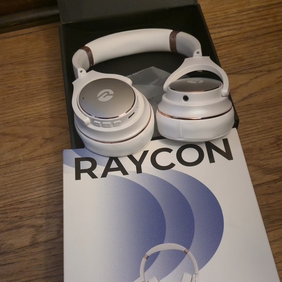 Raycon Over-Ear Headphones - White and Rose - Picture 1 of 2